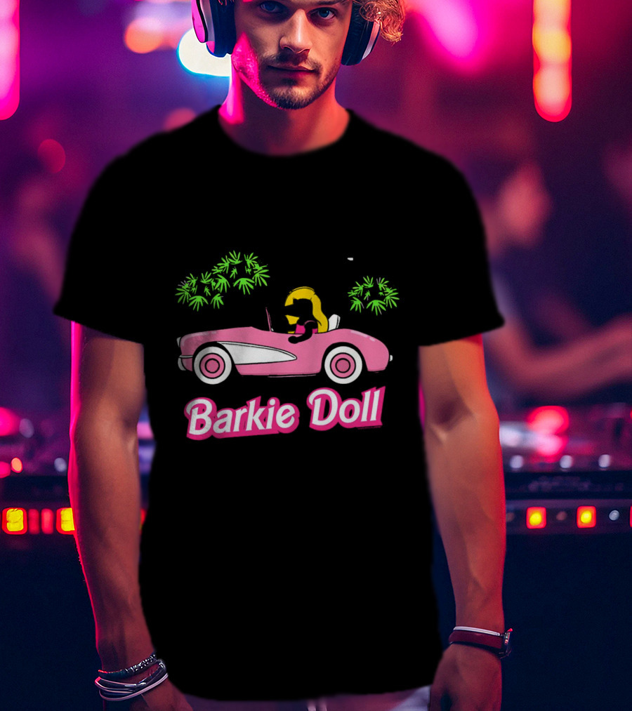 Barkie Doll Convertible Car Blonde Driver T-Shirt