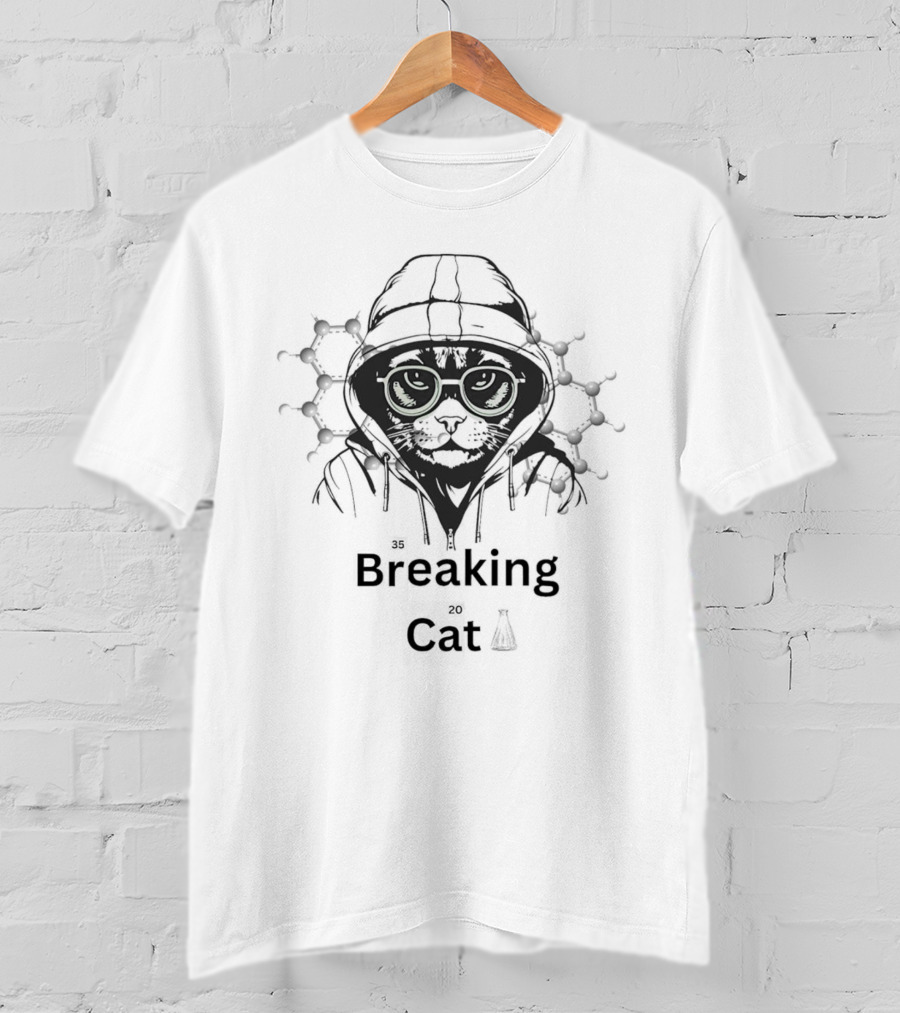 Breaking Cat Hoodie With Green Glasses Vintage Chemistry Elements T-Shirt