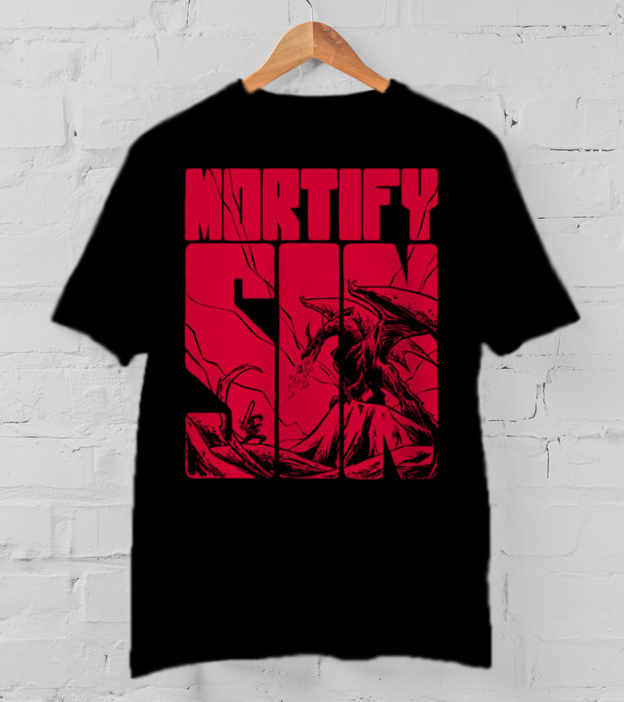 MORTIFY SIN Dark Battle With Fiery Behemoth T-Shirt