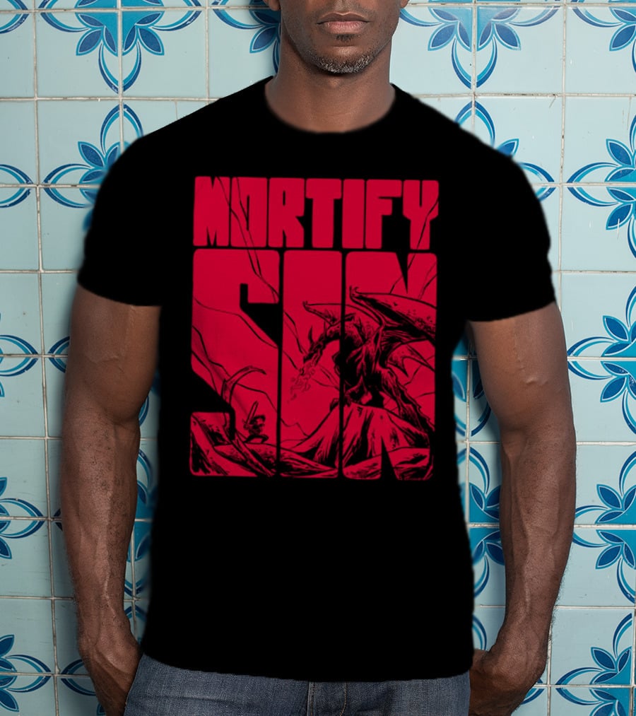 MORTIFY SIN Dark Battle With Fiery Behemoth T-Shirt
