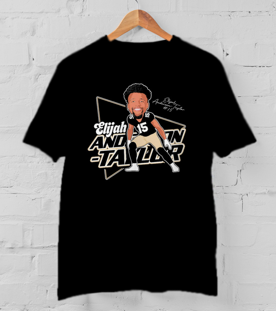 Elijah Anderson-Taylor 15 FIU Panthers Football Signature Caricature T-Shirt