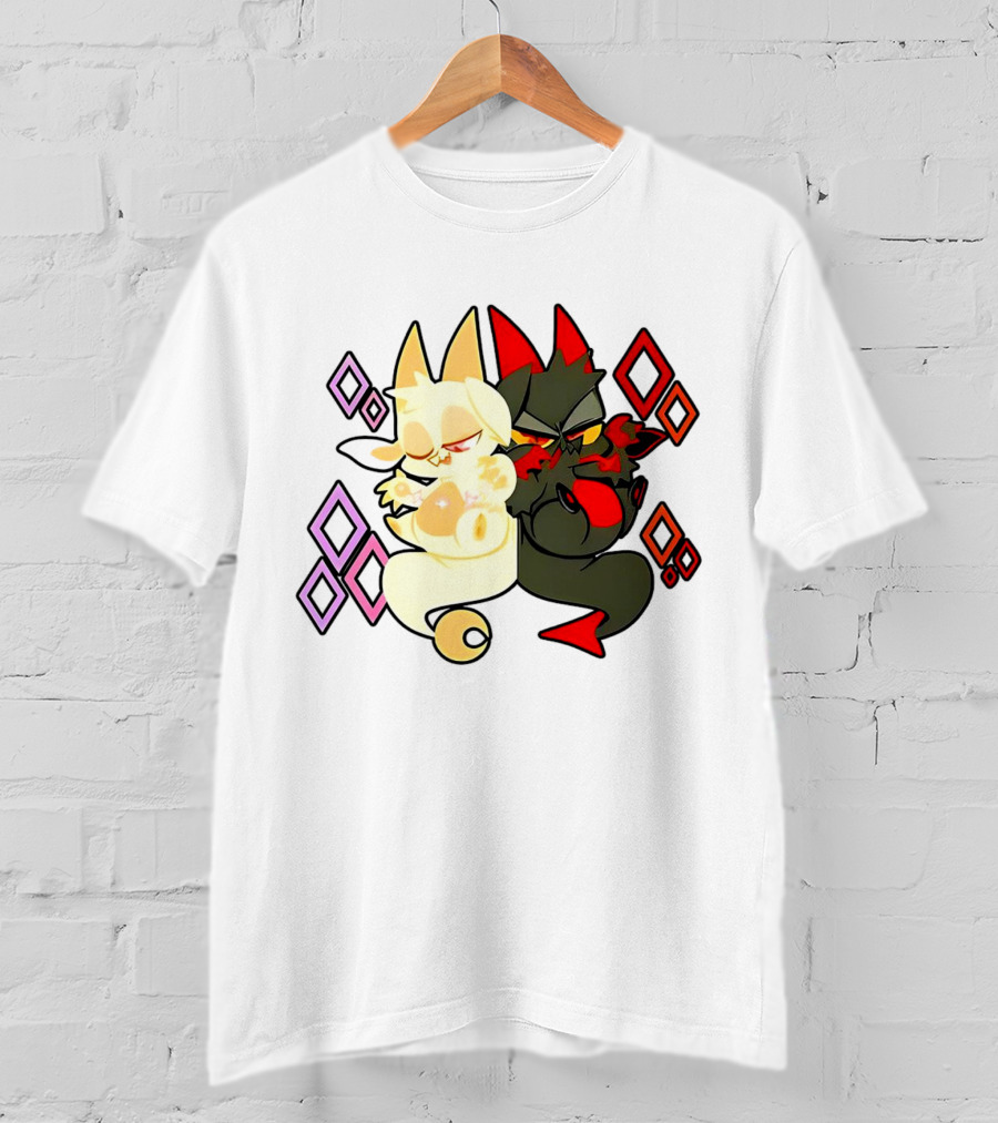 Chikn Nuggit Fwench Fwy Diamond Pattern Characters T-Shirt