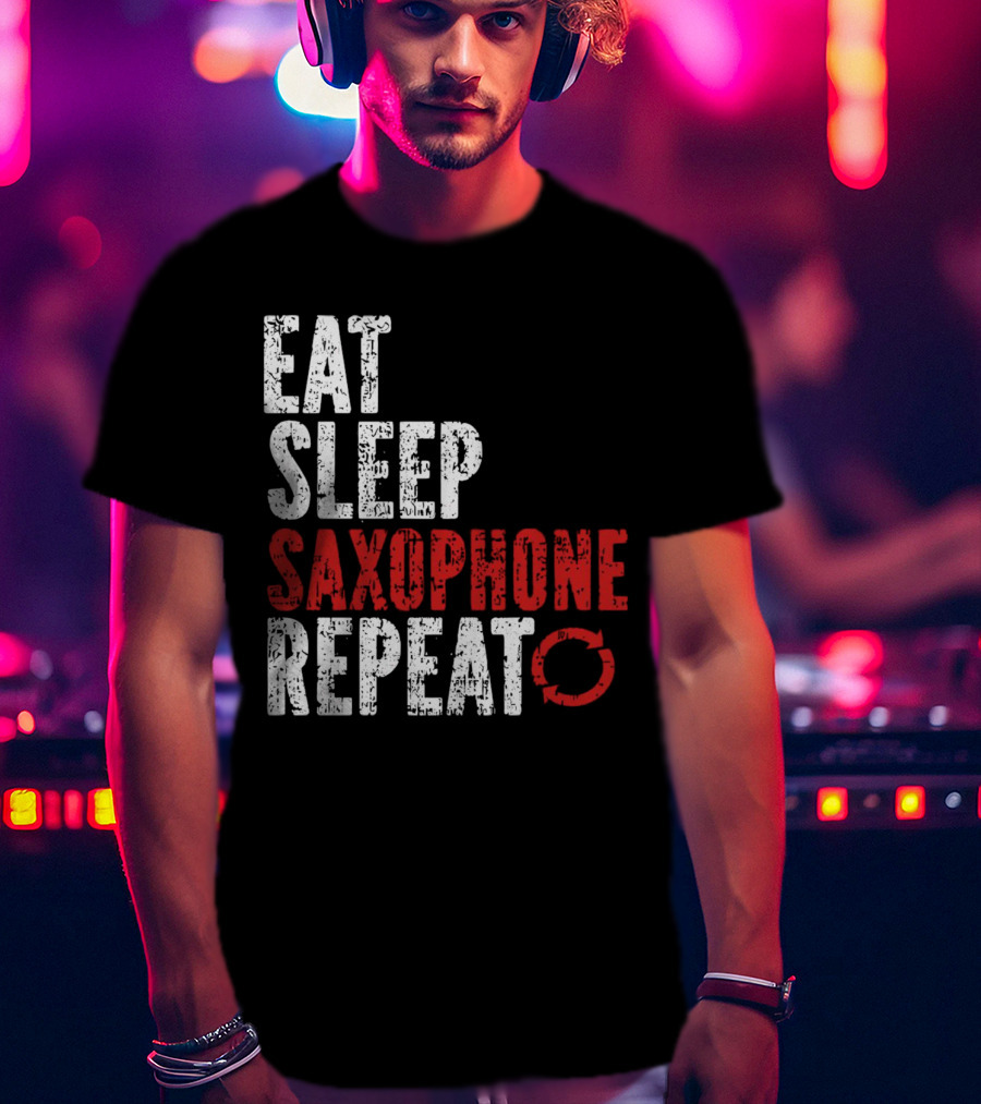 Eat Sleep Saxophone Repeat Halloween T-Shirt