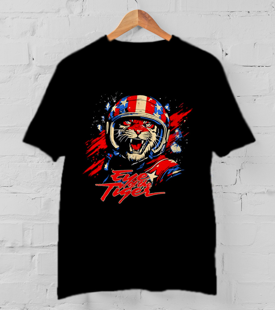 Eye Of The Tiger American Patriotic Helmet T-Shirt