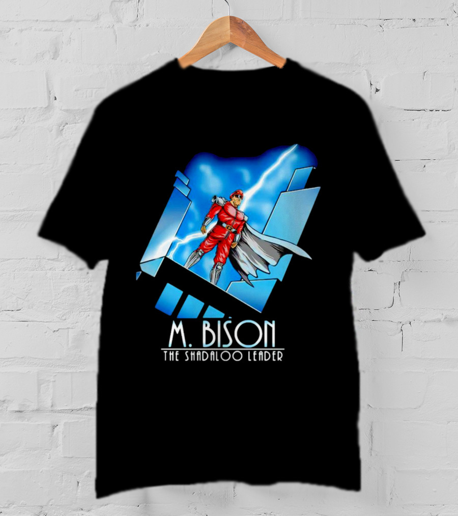 M. Bison The Shadaloo Leader Character With Lightning And Cityscape T-Shirt