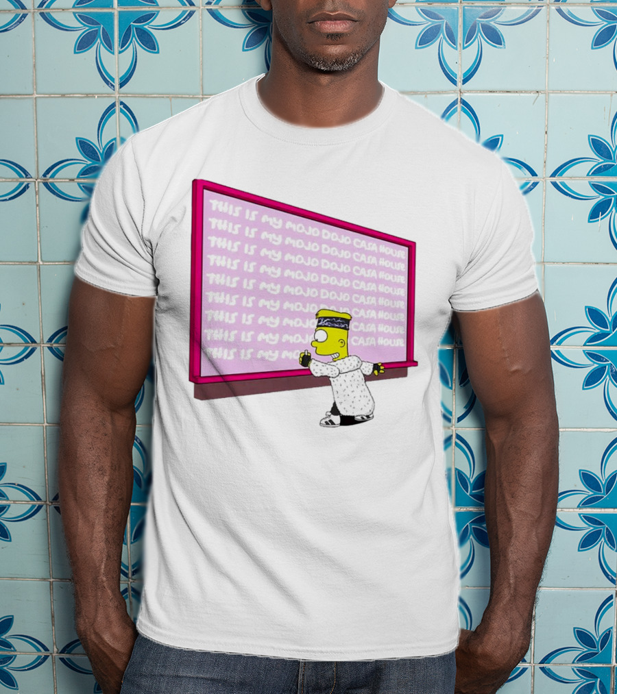 The Simpsons This Is My Mojo Dojo Casa House Bart Simpson Chalkboard Scene T-Shirt