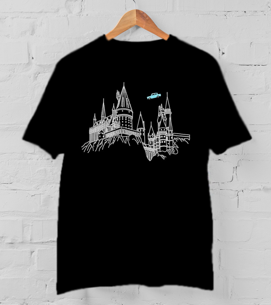Olanpei Magical Castle Enchanted Journey With Flying Car T-Shirt