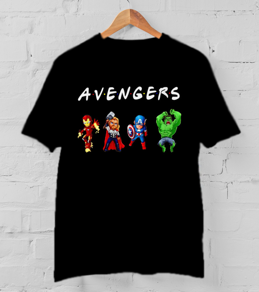 Avengers Iron Man Thor Captain America Hulk Chibi Characters T-Shirt