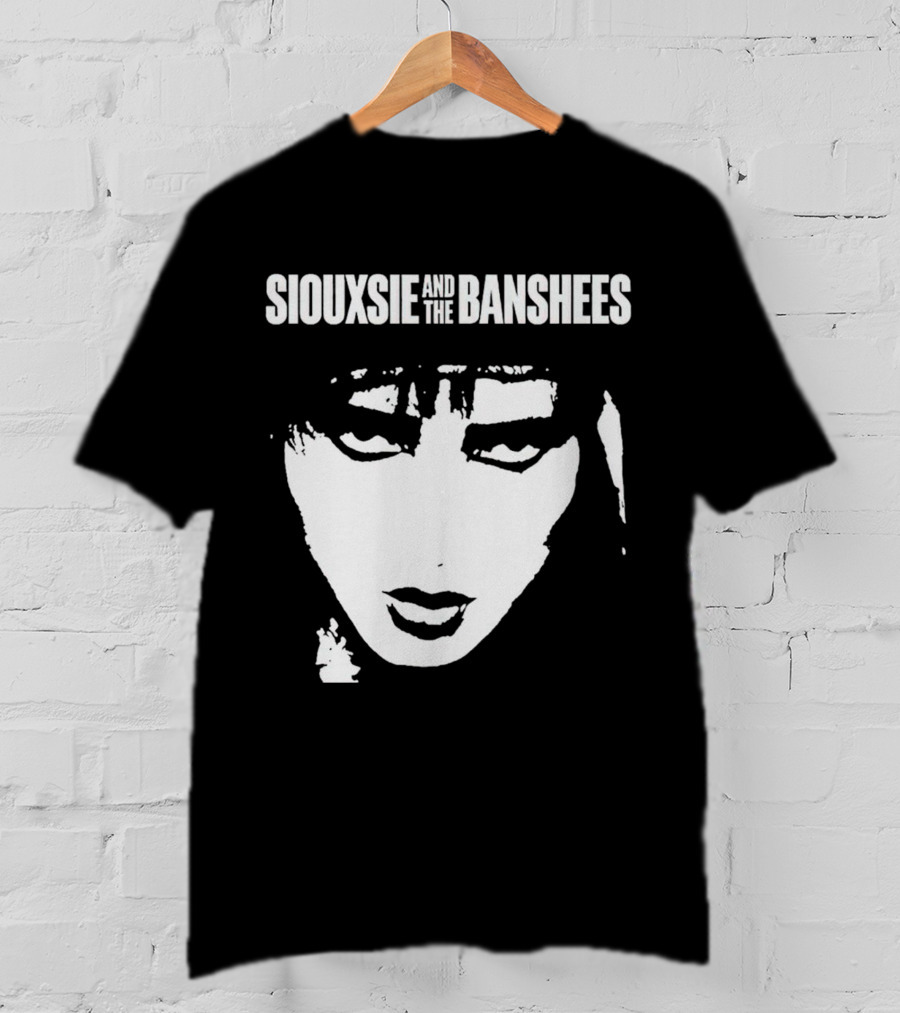 Siouxsie And The Banshees Bold Black And White Stylized Face T-Shirt