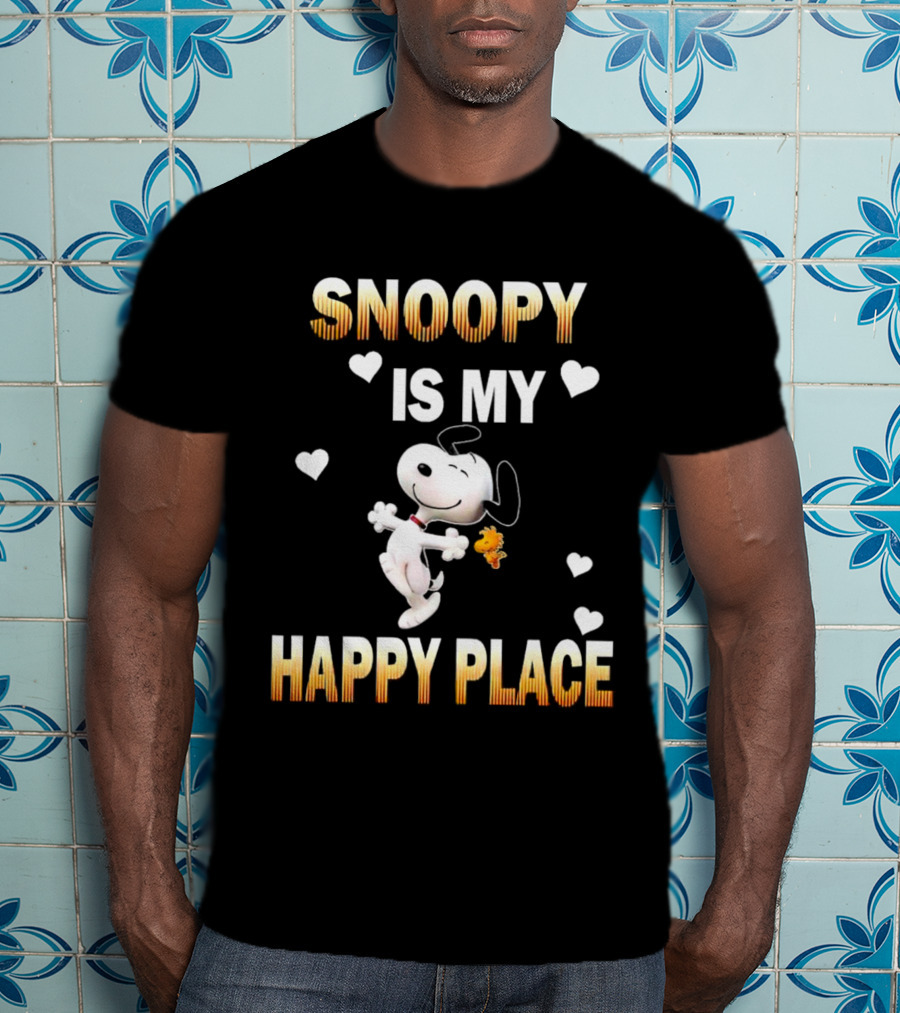 Snoopy Is My Happy Place Hearts Woodstock T-Shirt