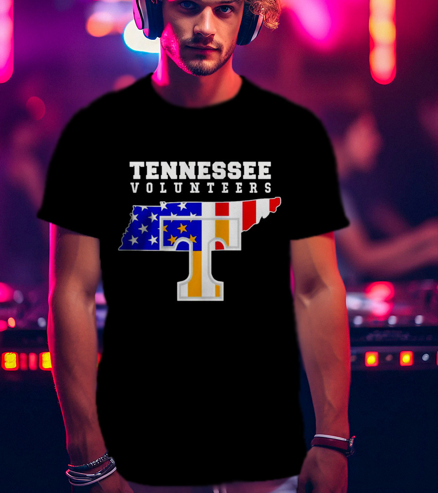 Tennessee Volunteers American Flag Map T T-Shirt