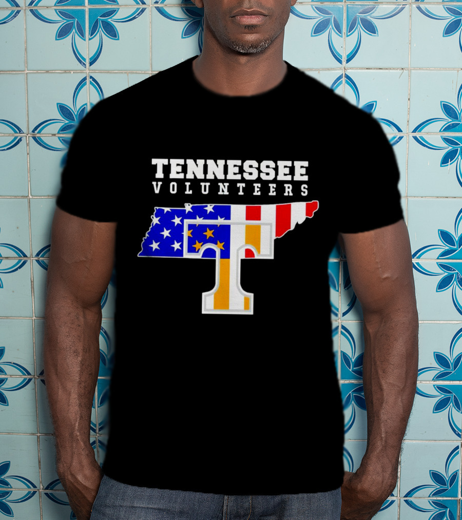 Tennessee Volunteers American Flag Map T T-Shirt