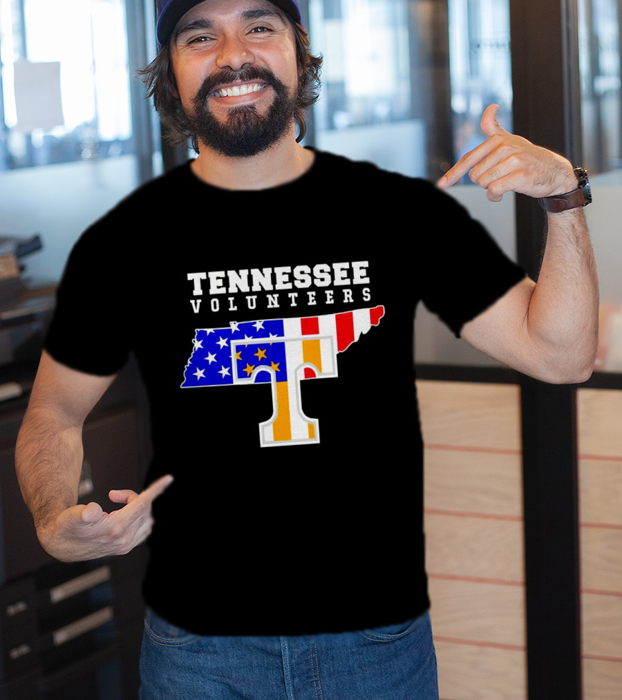 Tennessee Volunteers American Flag Map T T-Shirt