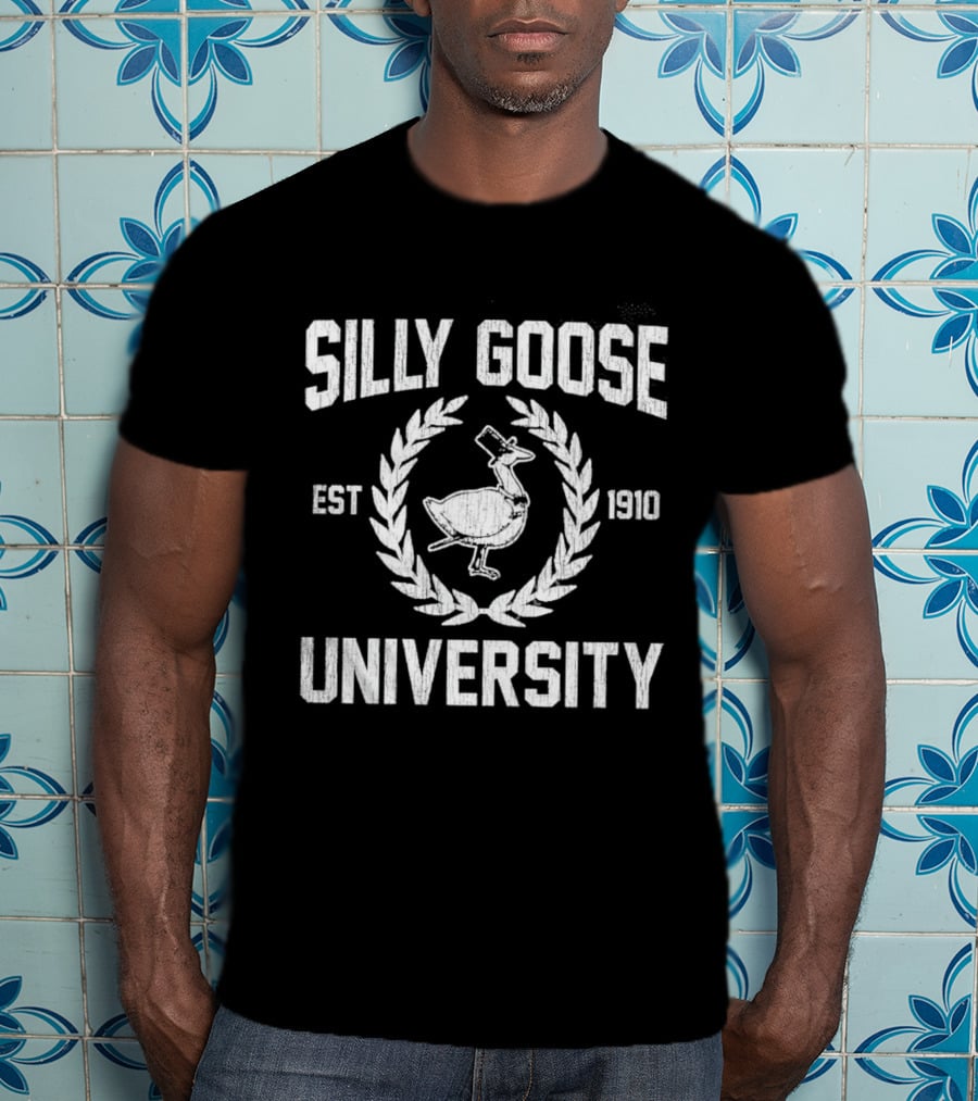 Silly Goose University Est 1910 Top Hat Laurel Crest T-Shirt