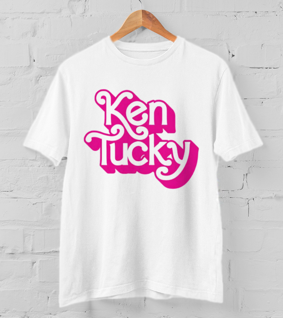 Ken Tucky Ken-Ergy Barbie Retro Bold Pink Letters T-Shirt