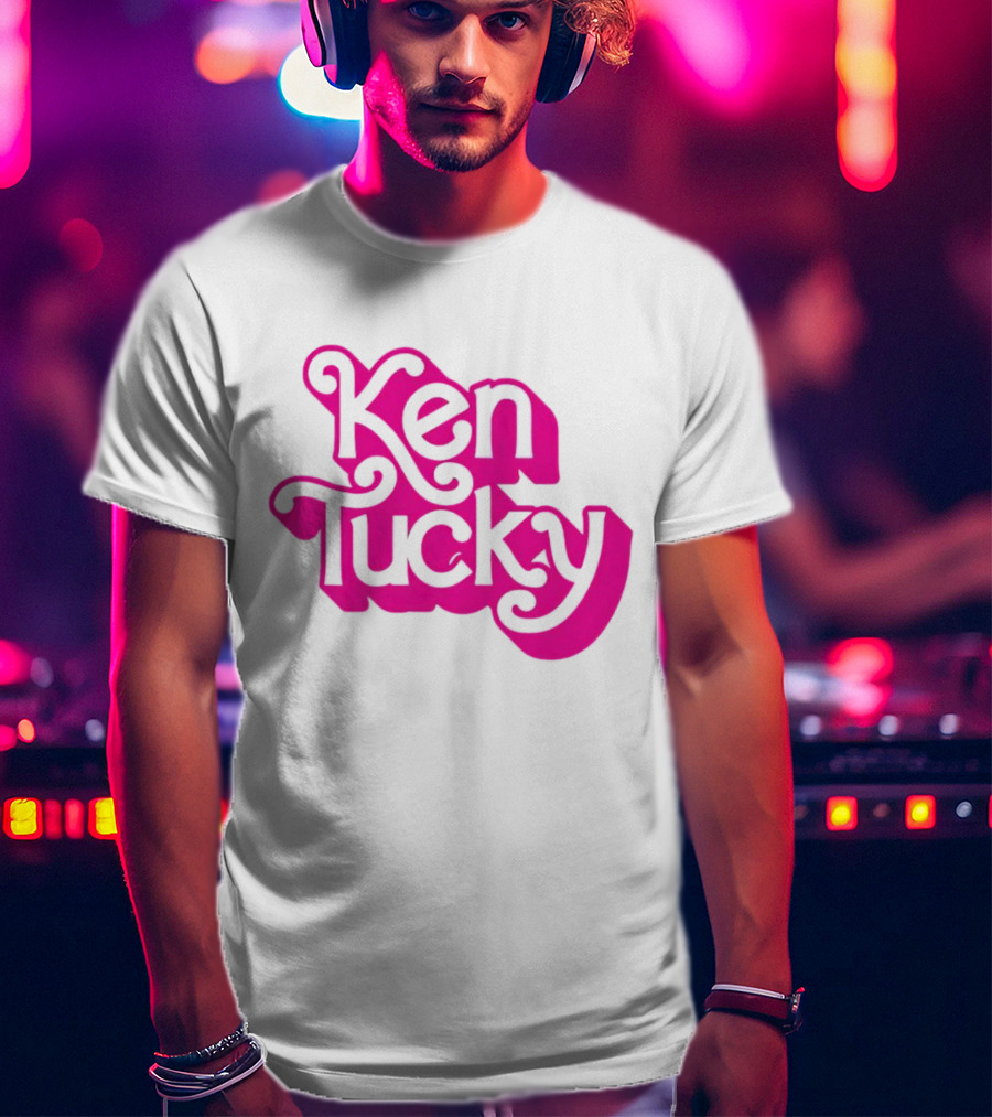 Ken Tucky Ken-Ergy Barbie Retro Bold Pink Letters T-Shirt