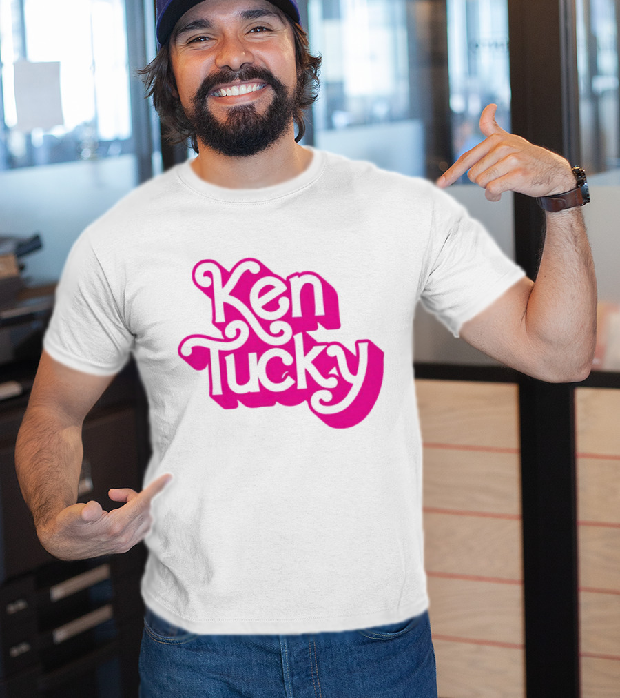 Ken Tucky Ken-Ergy Barbie Retro Bold Pink Letters T-Shirt