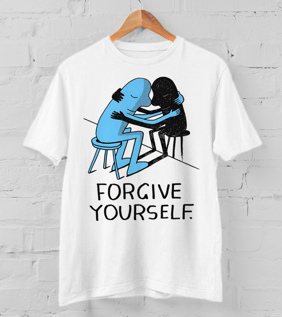 Forgive Yourself Embracing Blue And Black Figures T-Shirt