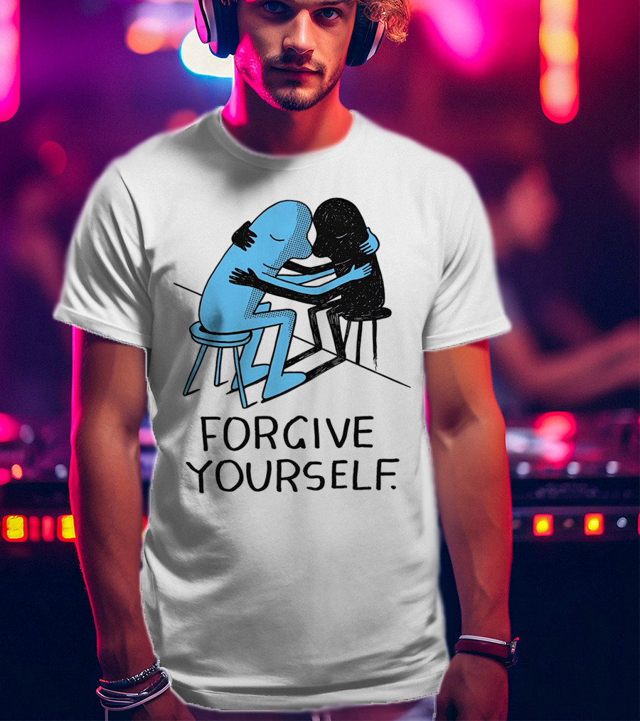Forgive Yourself Embracing Blue And Black Figures T-Shirt