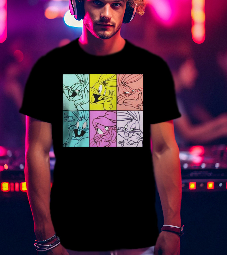 Looney Tunes Bugs Bunny Pop Art Color Blocks Eh What's Up Doc Okay Thbt It T-Shirt