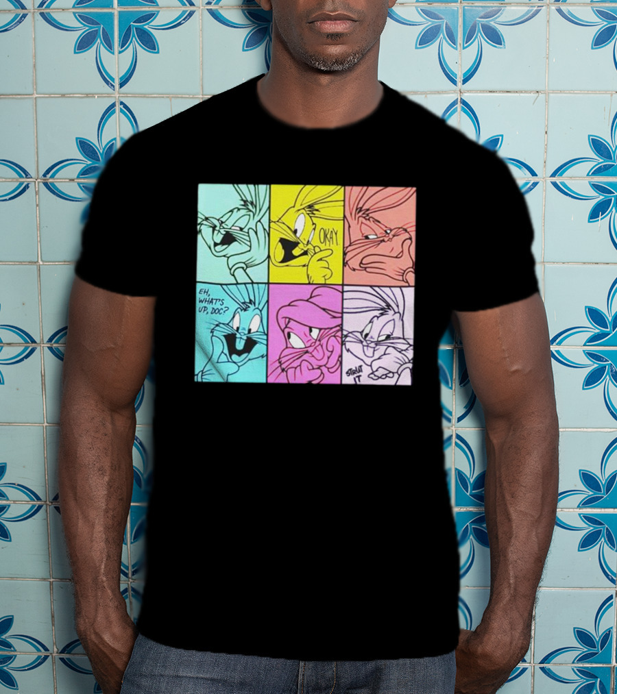 Looney Tunes Bugs Bunny Pop Art Color Blocks Eh What's Up Doc Okay Thbt It T-Shirt