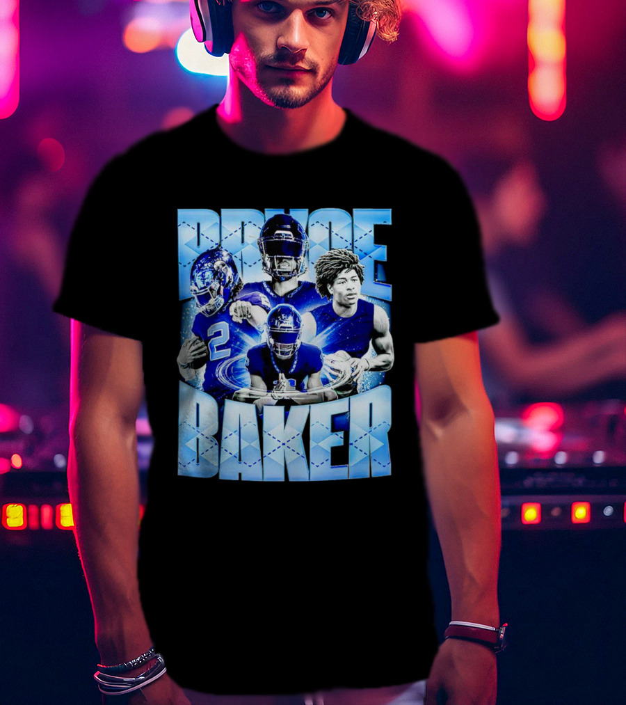 Bryce Baker East Forsyth Football Blue Graphics T-Shirt