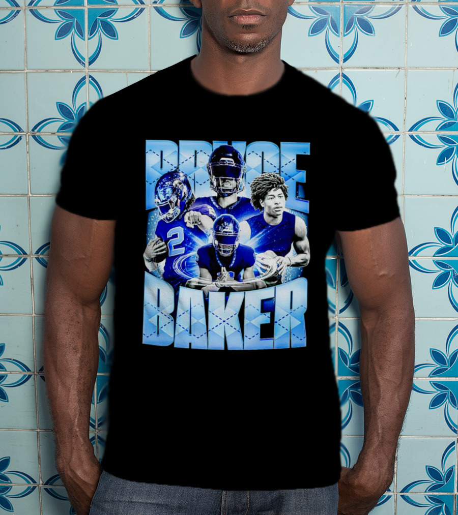 Bryce Baker East Forsyth Football Blue Graphics T-Shirt
