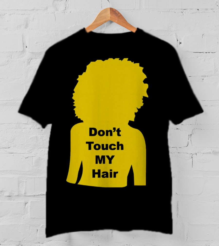 Don’t Touch My Hair Yellow Silhouette Afro Outline T-Shirt