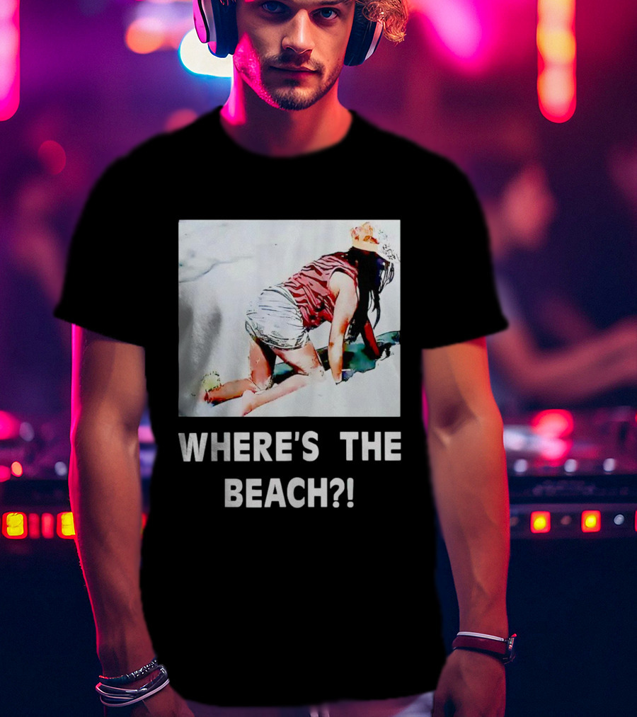 WHERE'S THE BEACH? Woman In Sand Picture T-Shirt