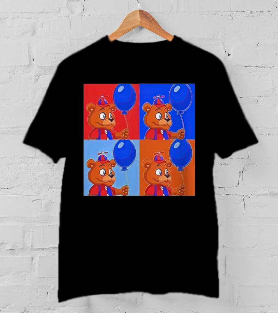 Balloon Freddy Pop Art Style Multicolor Collage T-Shirt