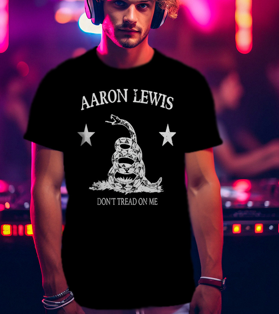 AARON LEWIS DON'T TREAD ON ME Snake Stars T-Shirt