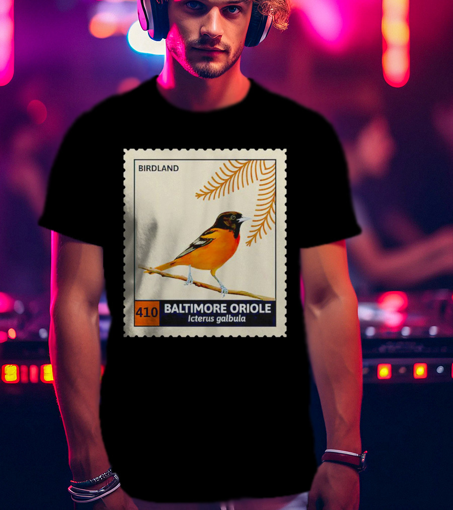 BIRDLAND 410 BALTIMORE ORIOLE Icterus Galbula T-Shirt