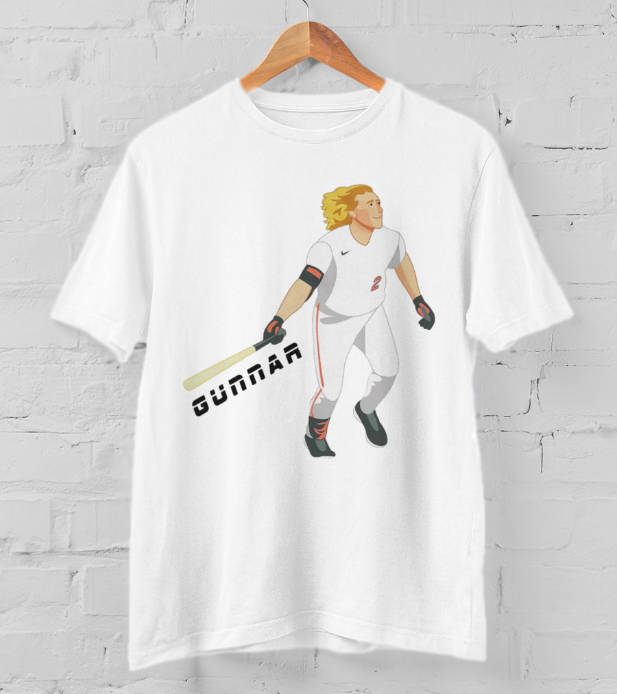 Gunnar Henderson Baltimore Orioles Cartoon Baseball Player T-Shirt
