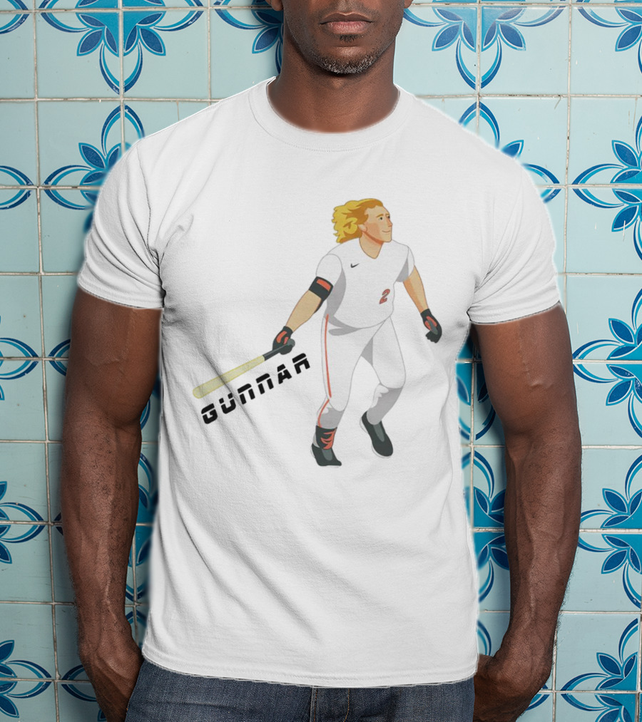 Gunnar Henderson Baltimore Orioles Cartoon Baseball Player T-Shirt