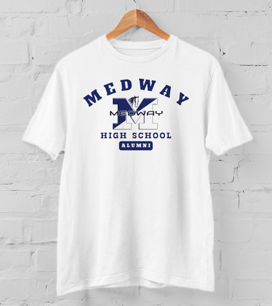Medway High School Alumni Navy Blue Horse T-Shirt