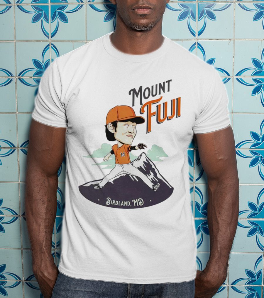Mount Fuji Birdland MD Baseball Cartoon Character T-Shirt