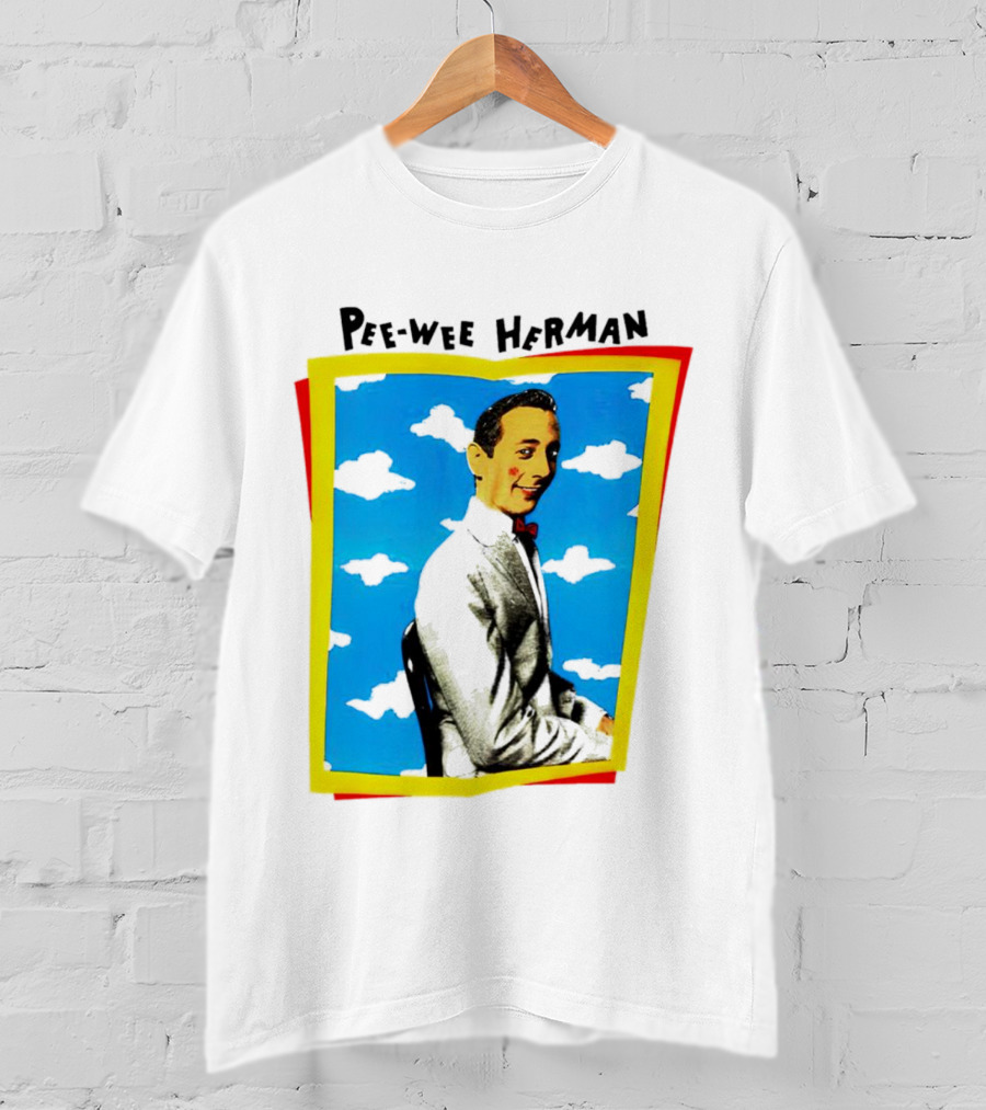 Pee-Wee Herman Paul Reubens Retro Pop Art Style Bright Blue Background T-Shirt