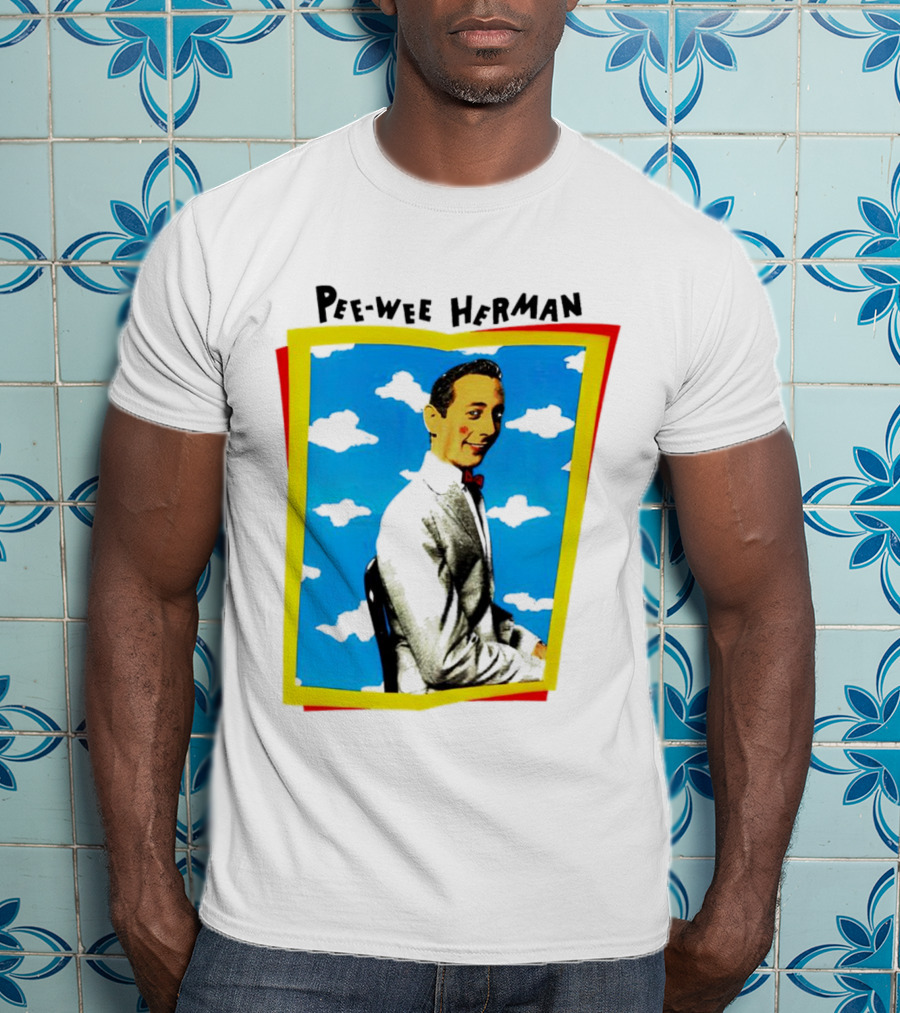 Pee-Wee Herman Paul Reubens Retro Pop Art Style Bright Blue Background T-Shirt