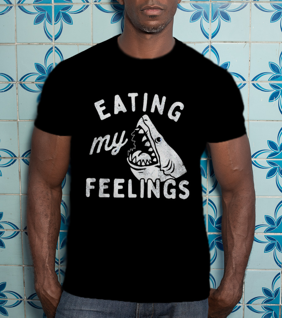 Shark Eating My Feelings With Open Mouth And Blue Eye T-Shirt