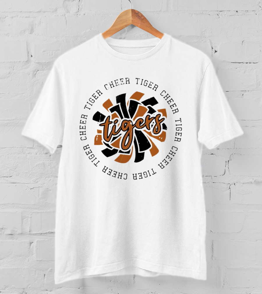 Tiger Cheer Tigers Pom-Pom Emblem T-Shirt