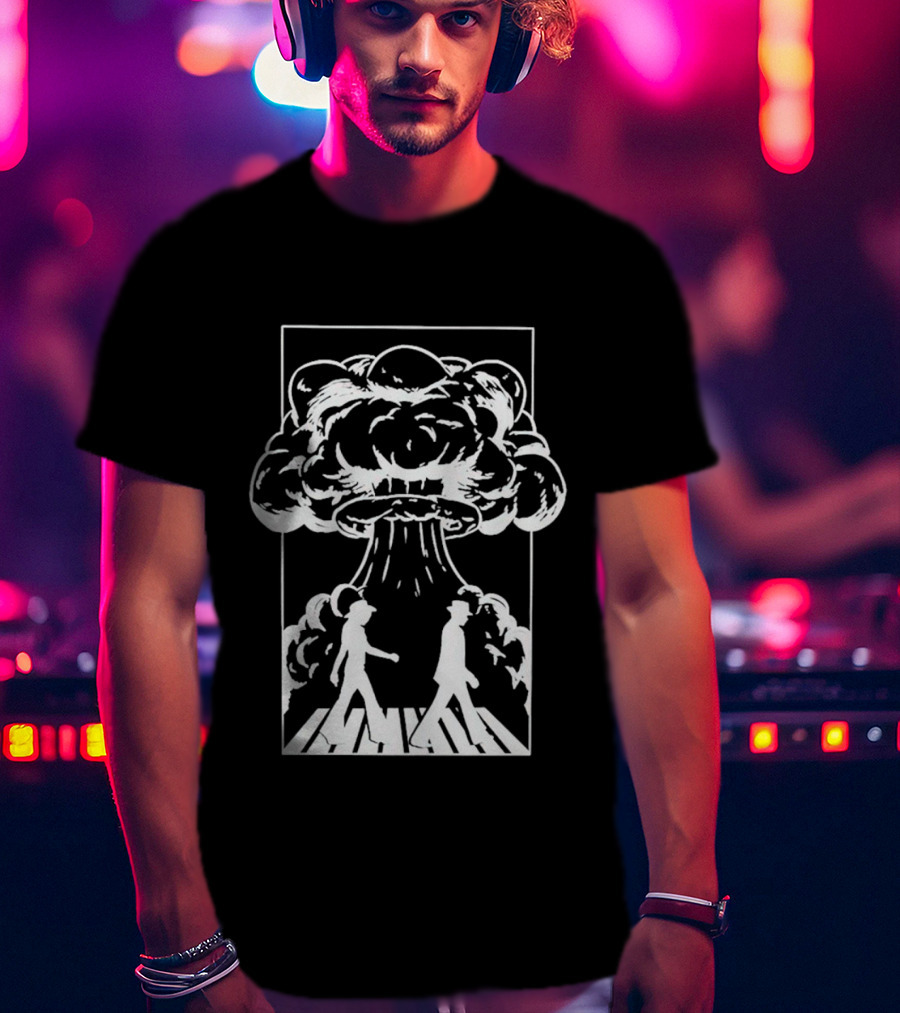 Barbenheimer Road Barbie Abbey Explosion Crossing T-Shirt