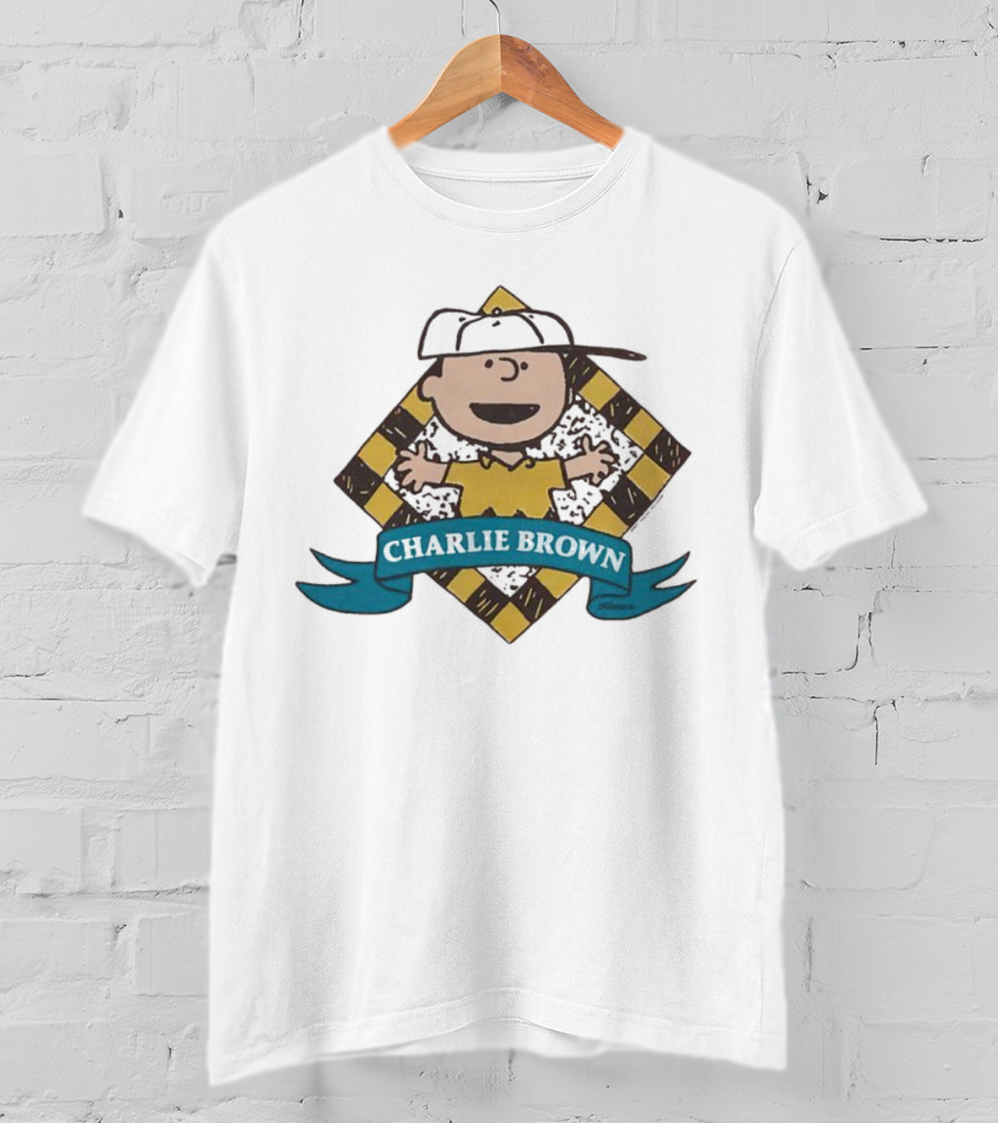 Charlie Brown Baseball Cap Checkered Diamond T-Shirt