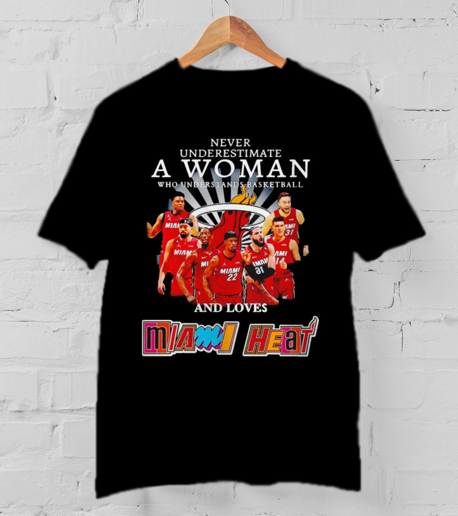 Never Underestimate A Woman Who Understands Basketball And Loves Miami Heat T-Shirt