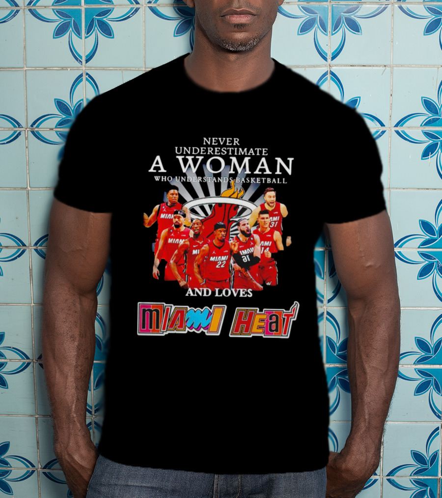 Never Underestimate A Woman Who Understands Basketball And Loves Miami Heat T-Shirt