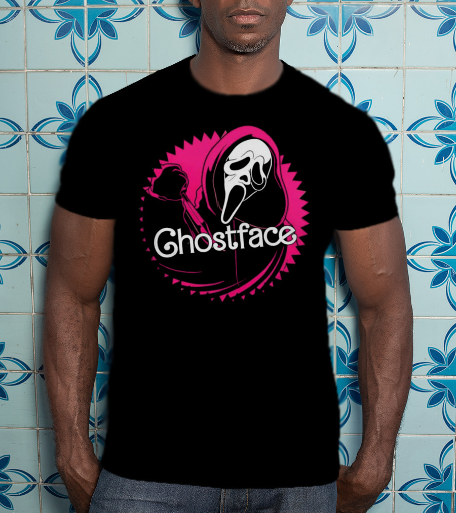 Ghostface Neon Pink Horror Icon In Vibrant T-Shirt