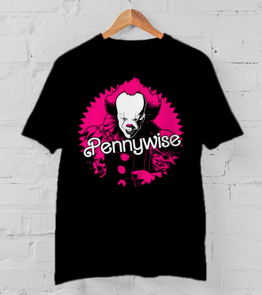 Pennywise Clown Iconic Horror Character Neon Pink T-Shirt