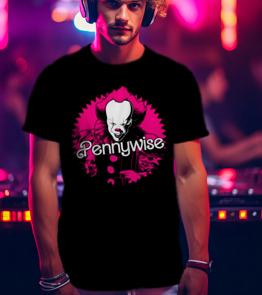 Pennywise Clown Iconic Horror Character Neon Pink T-Shirt