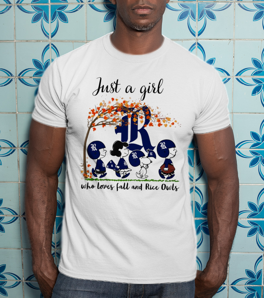 Just A Girl Who Loves Fall And Rice Owls Peanuts Cartoon Halloween T-Shirt