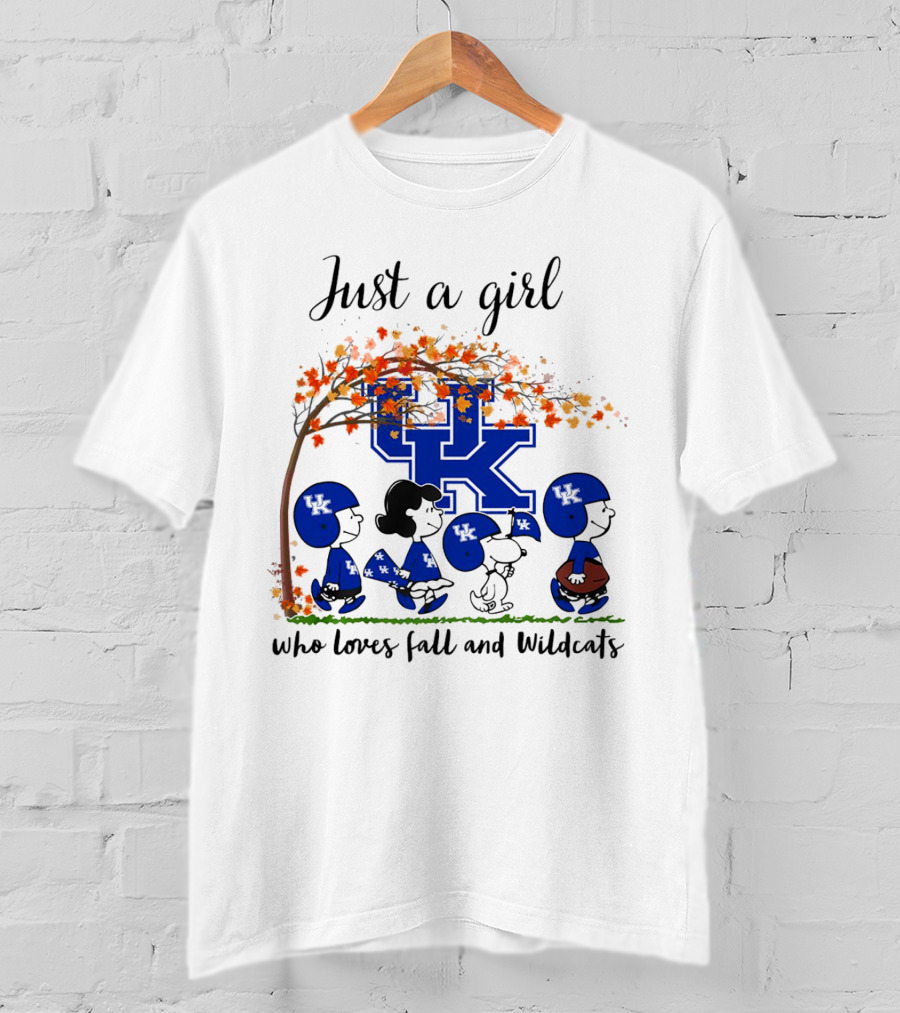 Just A Girl Who Loves Fall And Wildcats UK Peanuts Cartoon T-Shirt