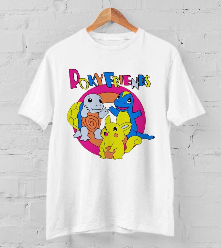 Poky Friends Pokemon Cute Trio Fun Art Circle T-Shirt